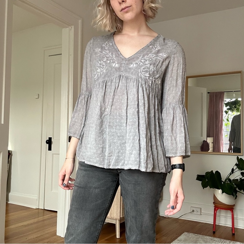 Boho Embroidered Top